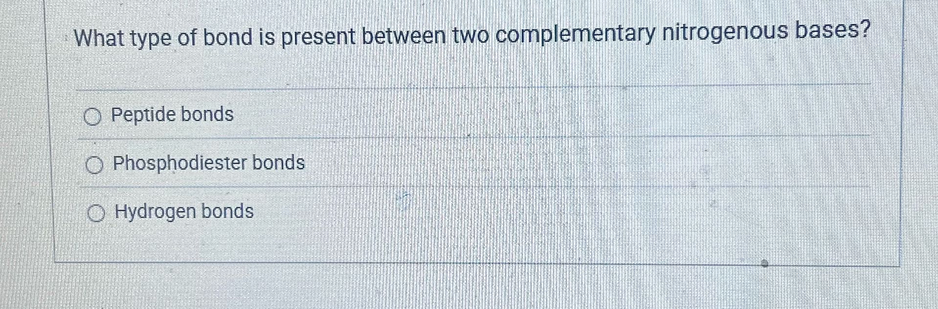 What type of bond is present between two