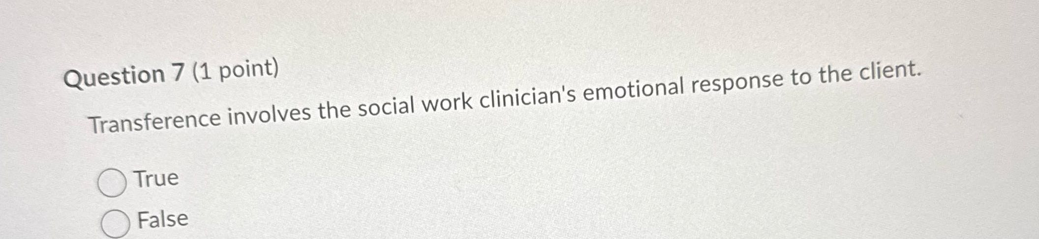Answer Question 7 (1 point) Transference involves