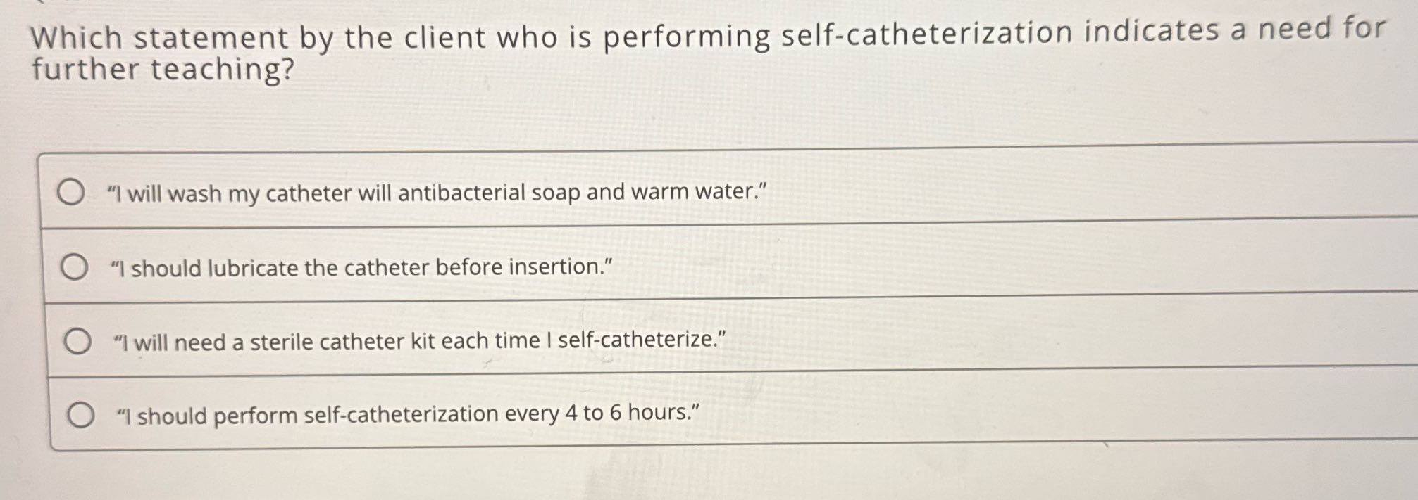 Which statement by the client who is performing