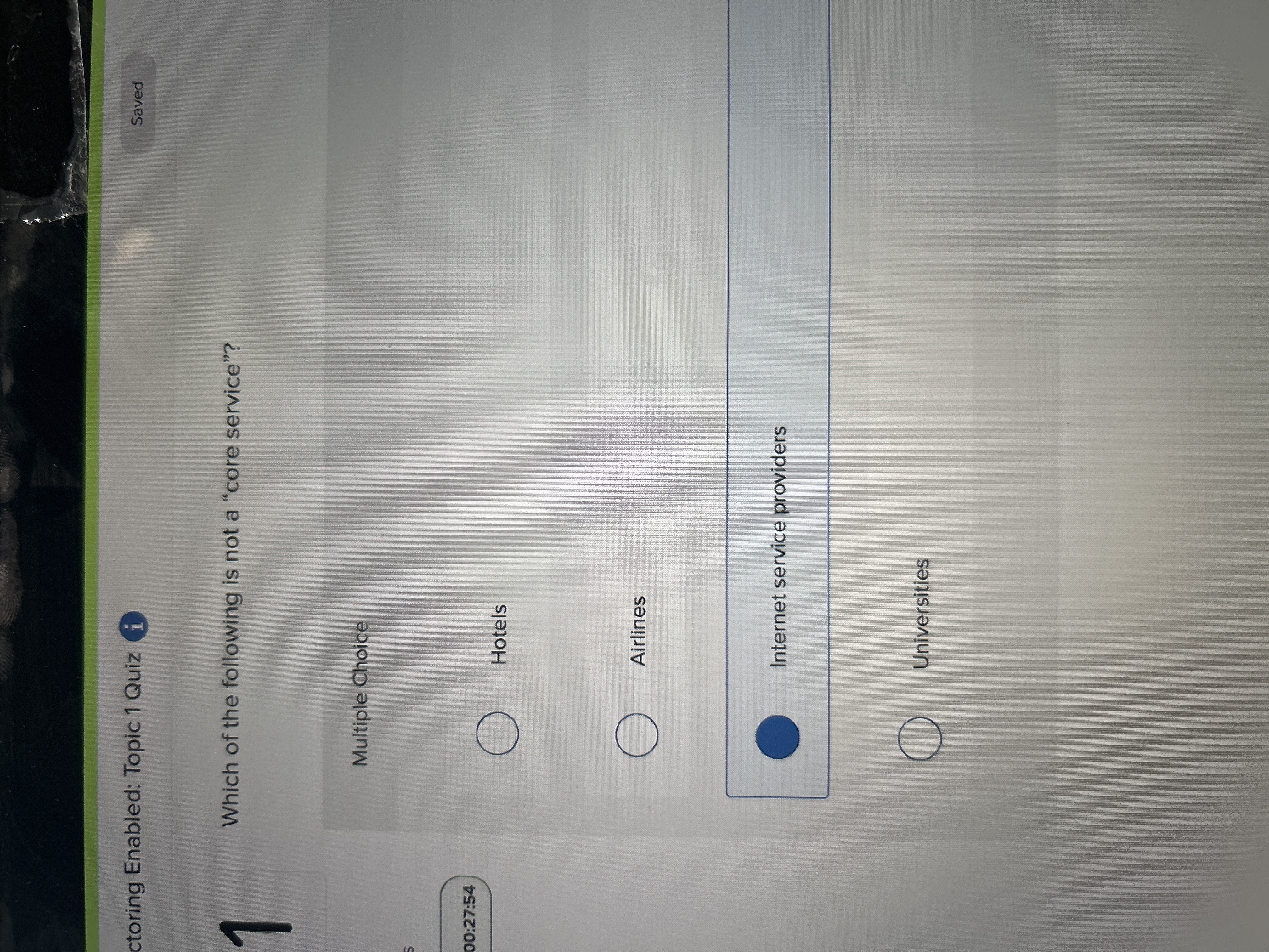 Which is not a core service ctoring Enabled: