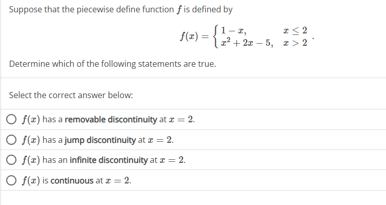 solve Suppose that the piecewise define function