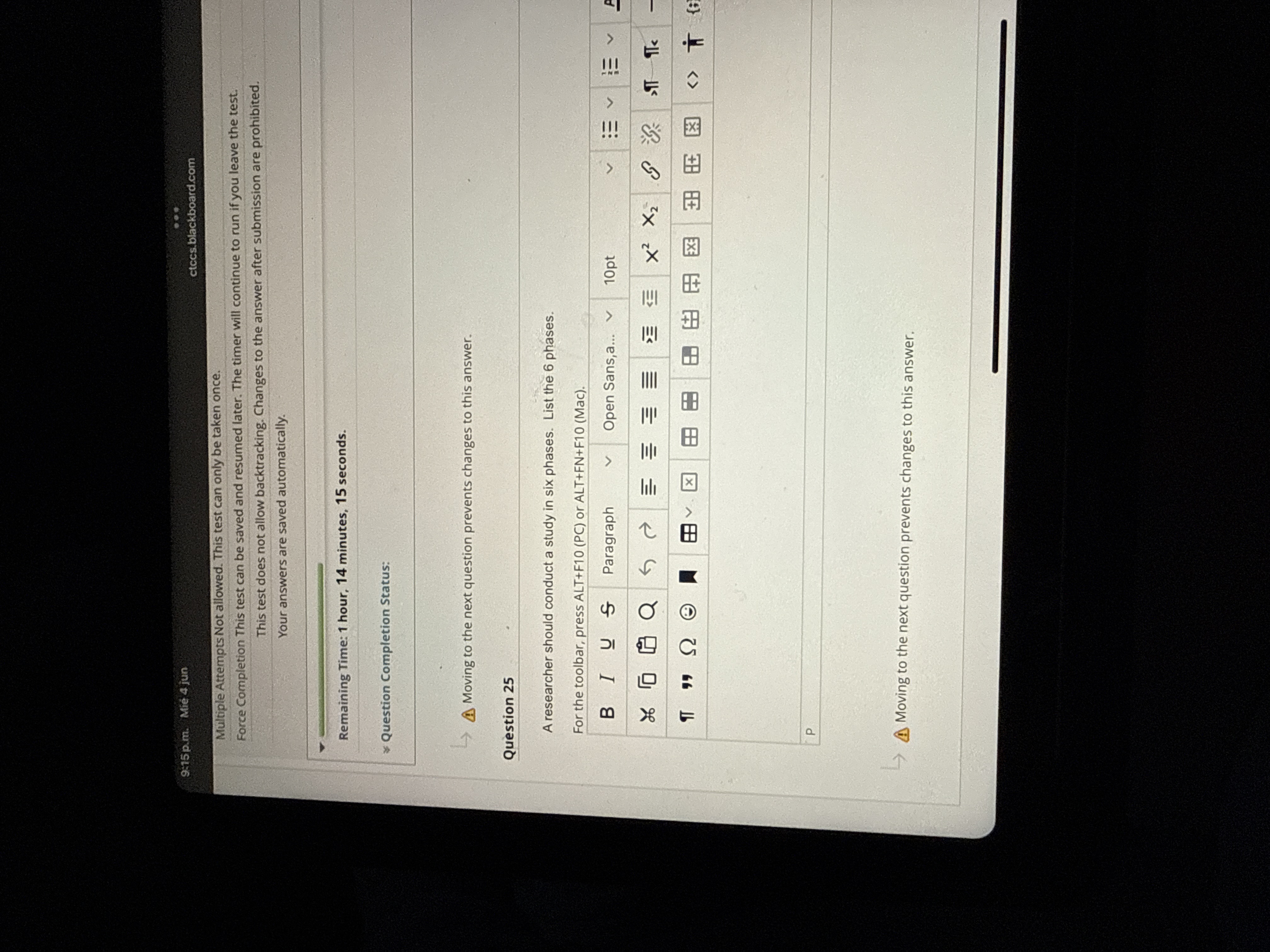 J 9:15 p.m. Mie 4 jun ctccs.blackboard.com