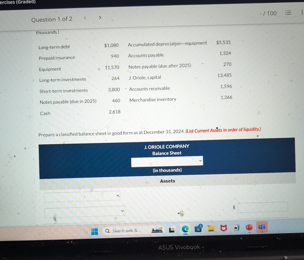 ercises ( Graded ) 1 0 0 Question 1 . of 2