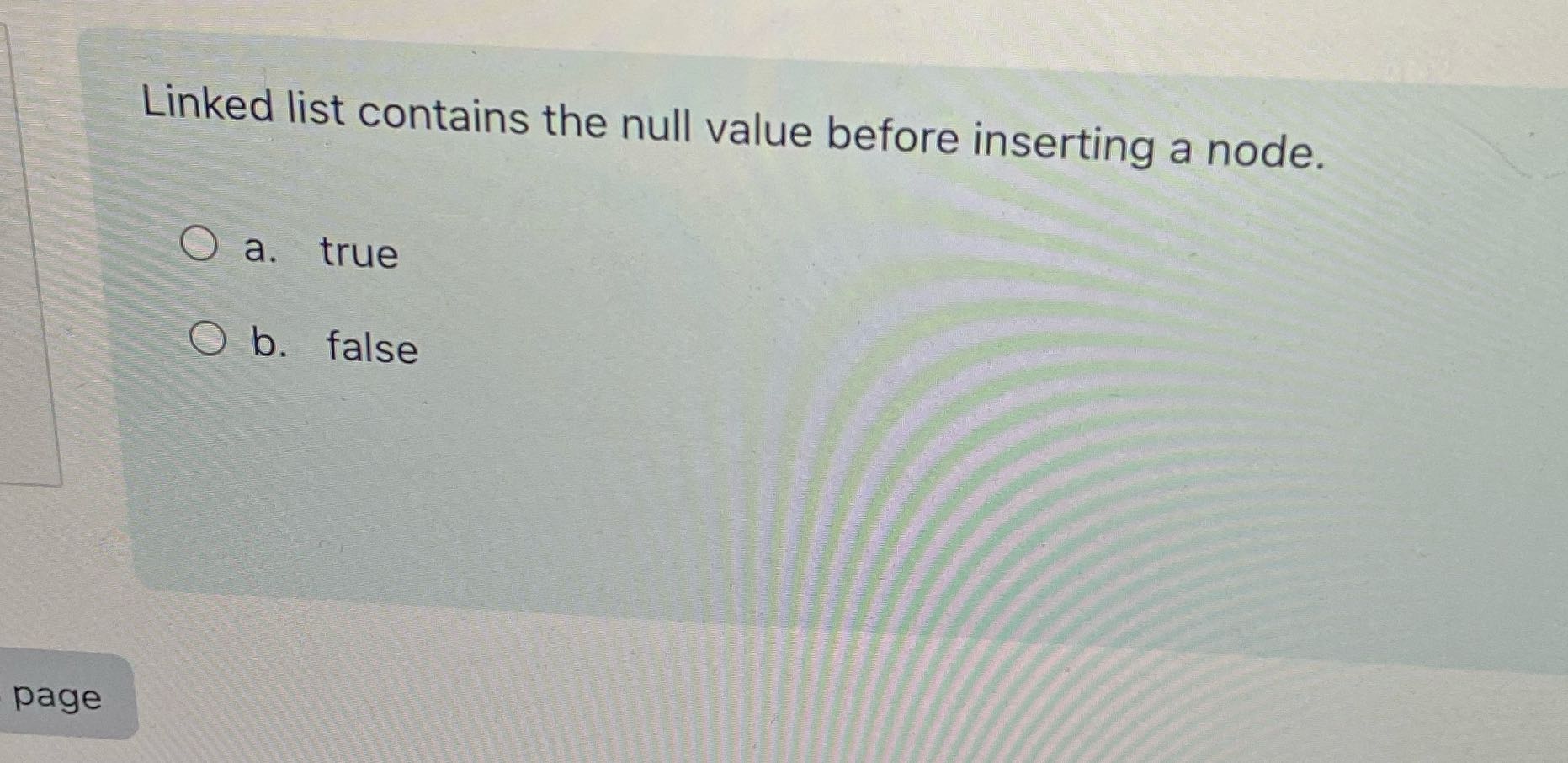 Linked list contains the null value before