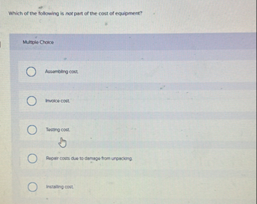 Which of the following is not part of the cost of