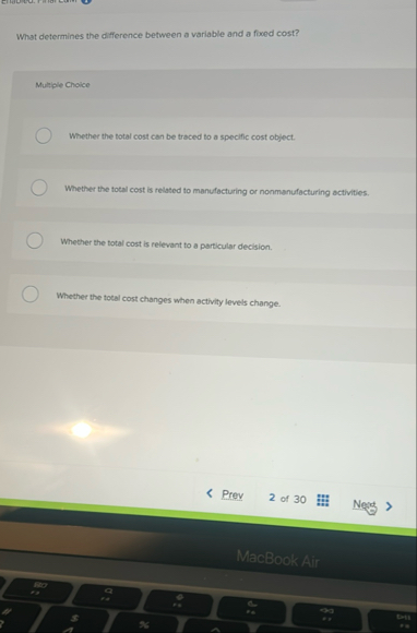 What determines the difference between a variable
