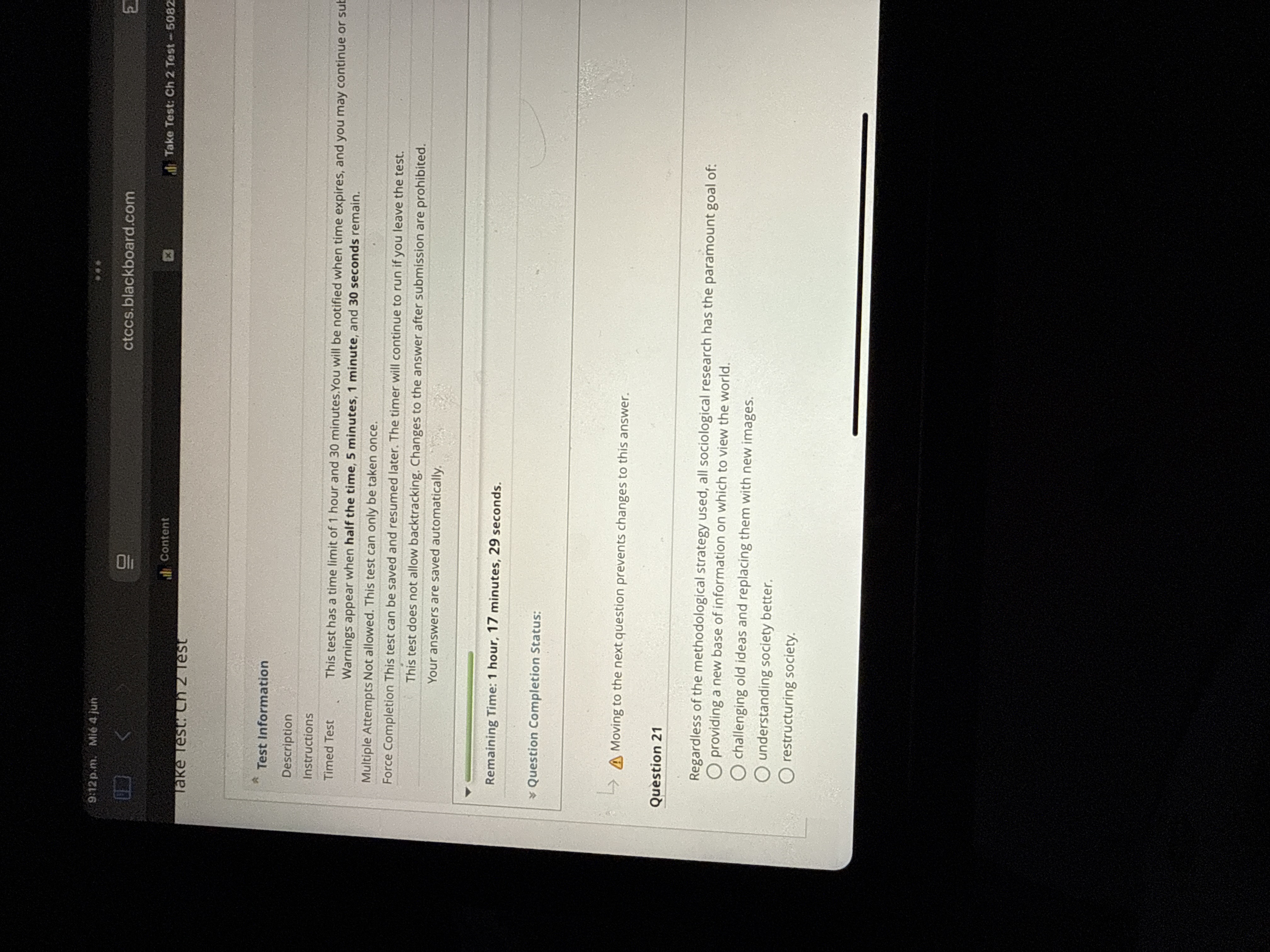 Z 9:12p.m. Mic 4 jun IN ctccs.blackboard.com