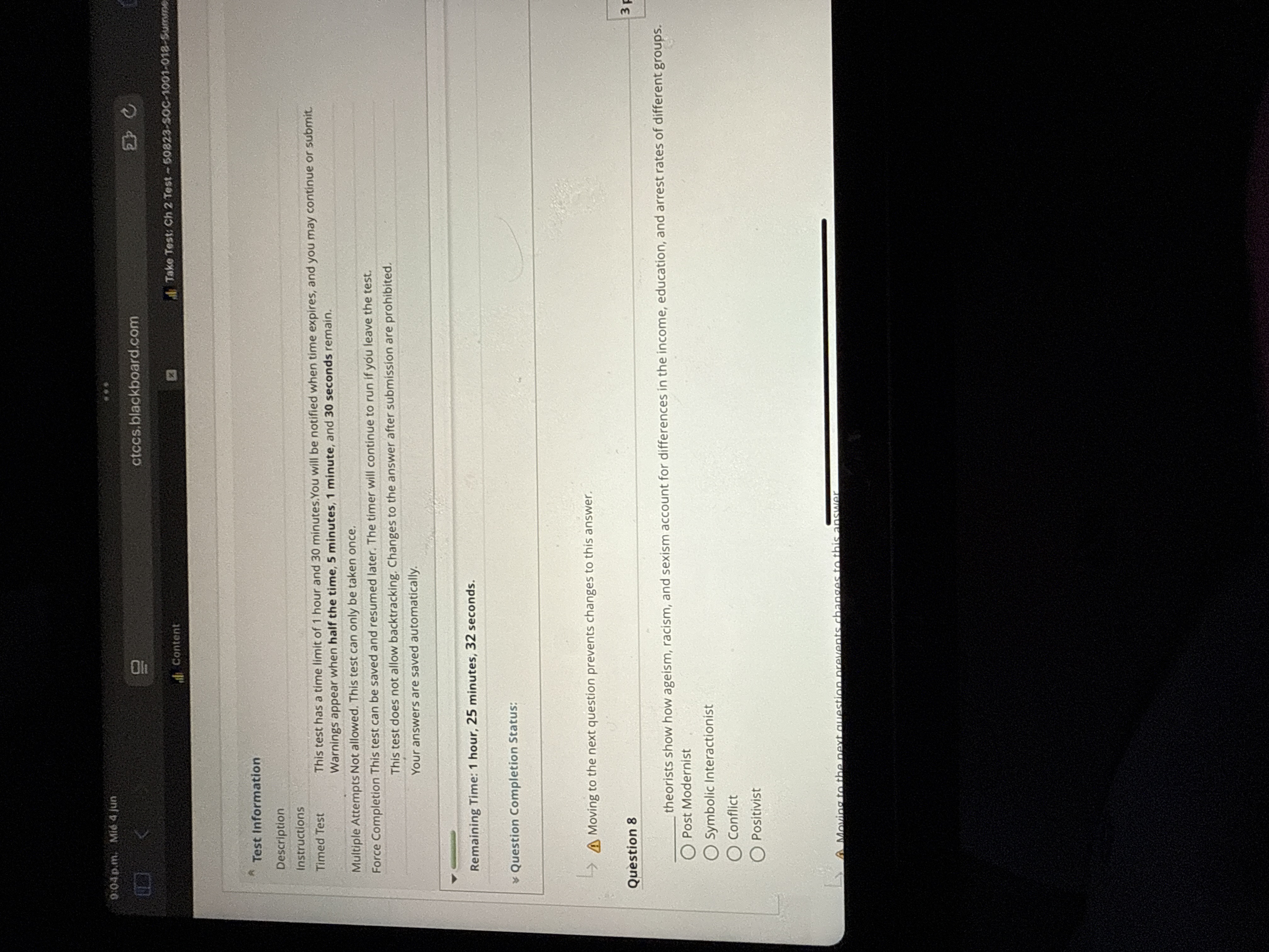 J 0:04 p.m. Mie 4 jun ctccs,blackboard.com