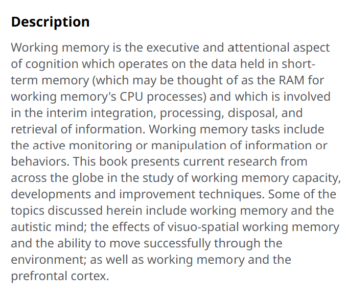 does this book from Levin, E. S. (2011). Working