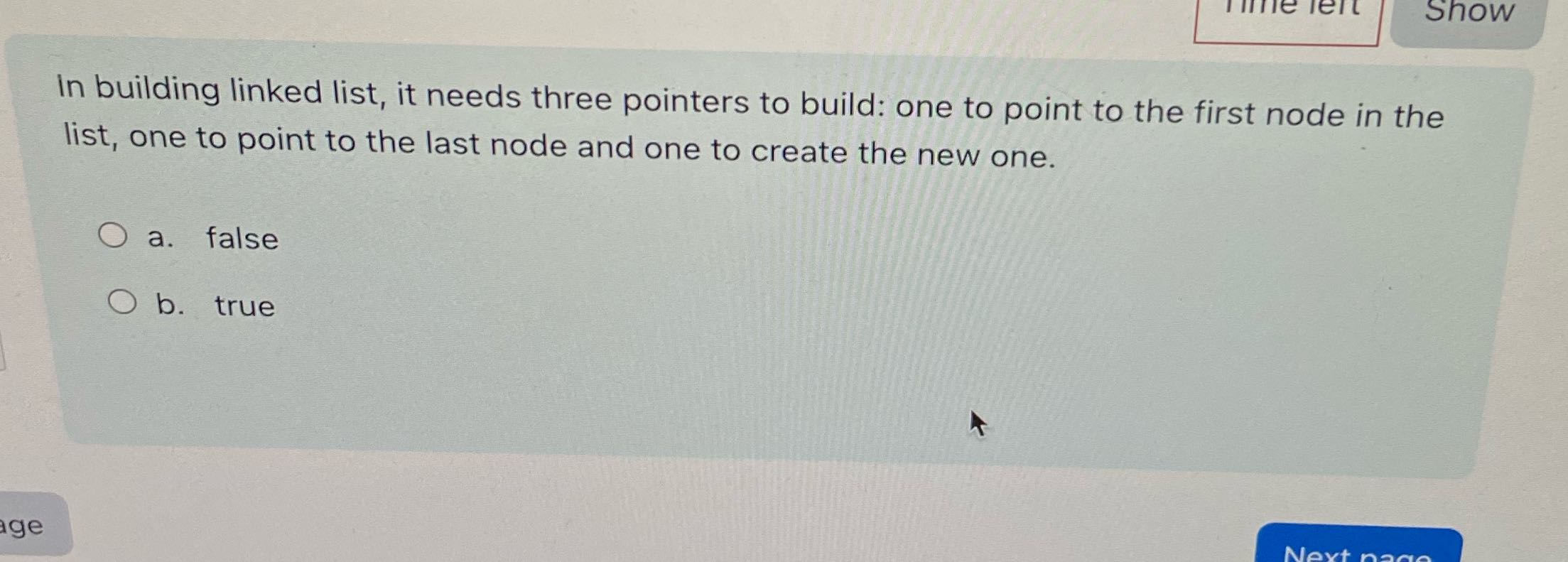 Show in building linked list, it needs three