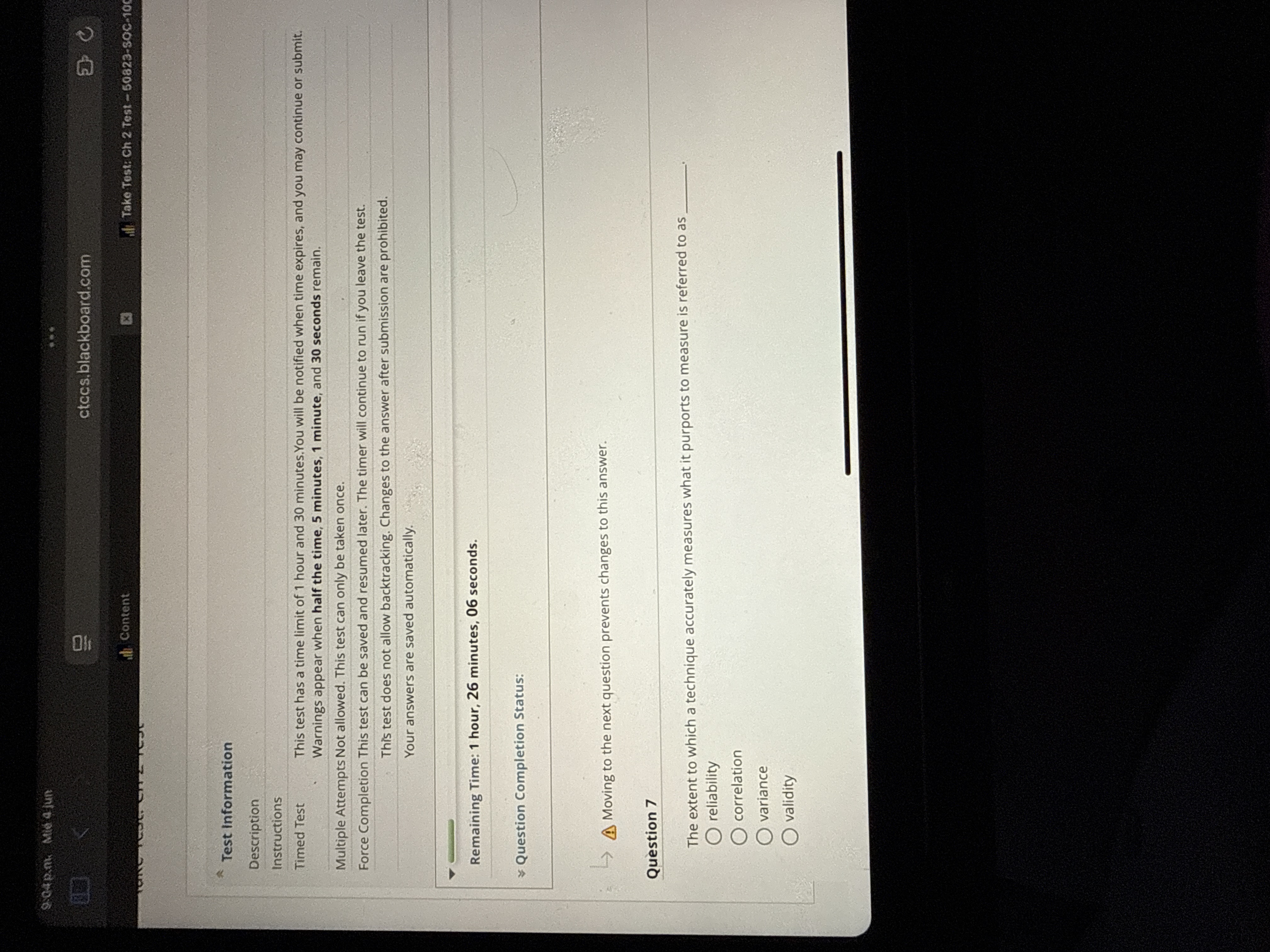 J Q342at Mid a jun ctccs.blackboard.com Content X