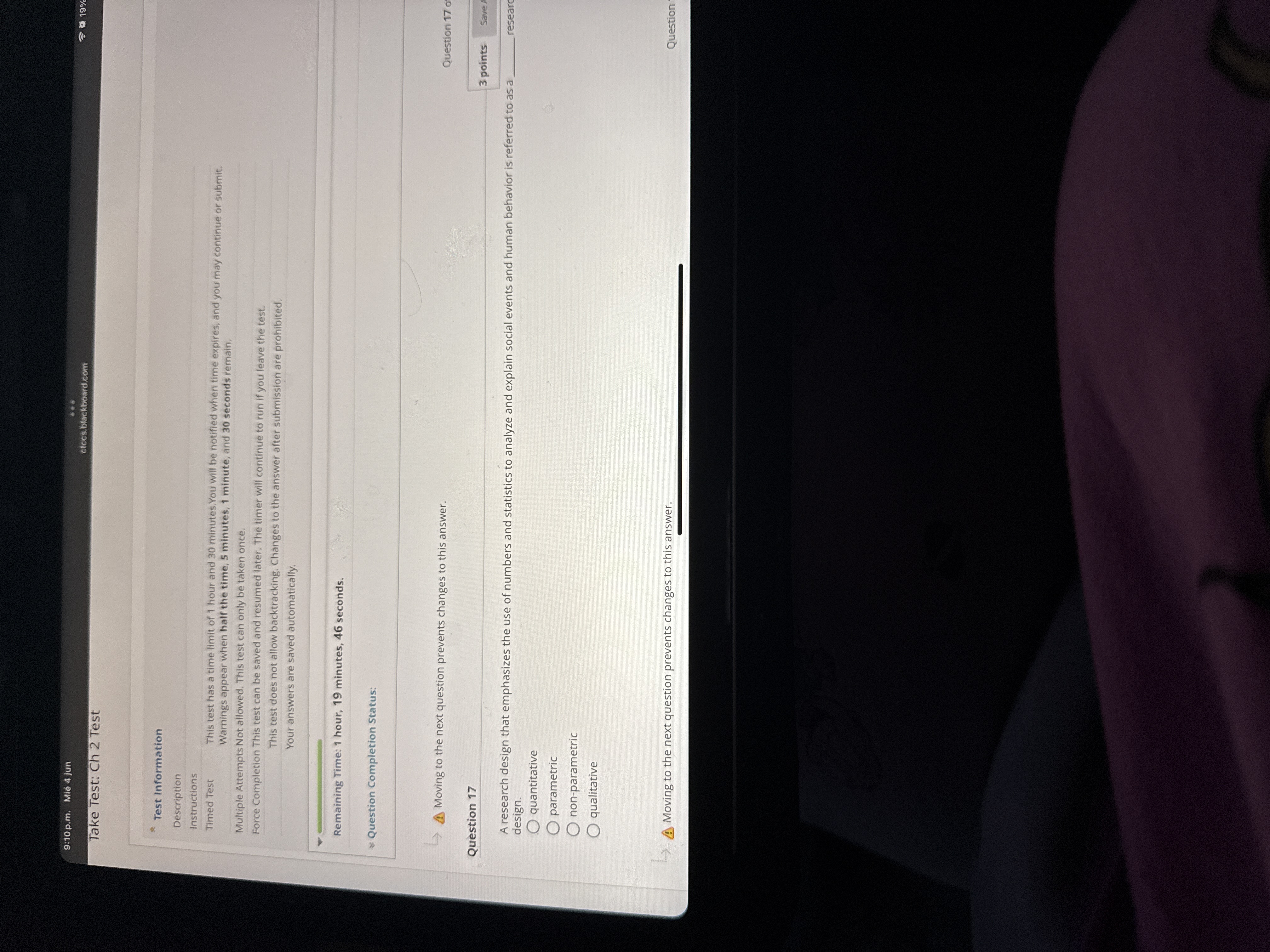 N 9:10 p.m. Mie 4 jun cfccs.blackboard.com Take