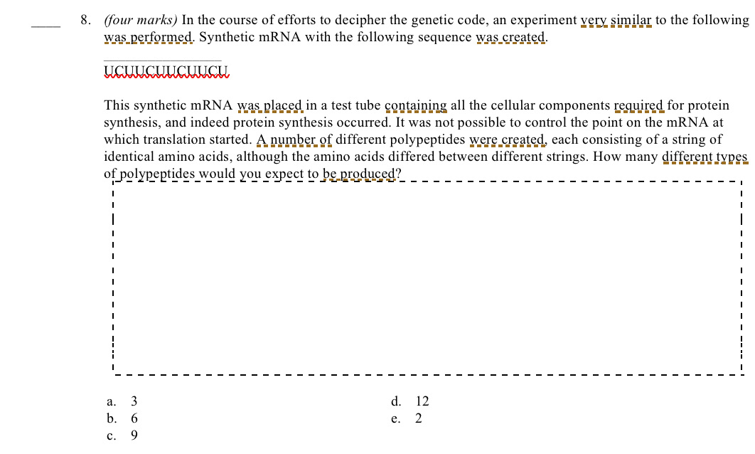 What is the answer and why? 8. (four marks) In