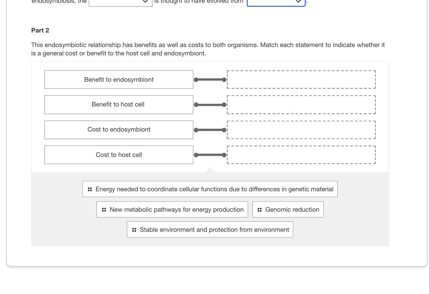 answer Part 2 This endosymbiotic relationship has