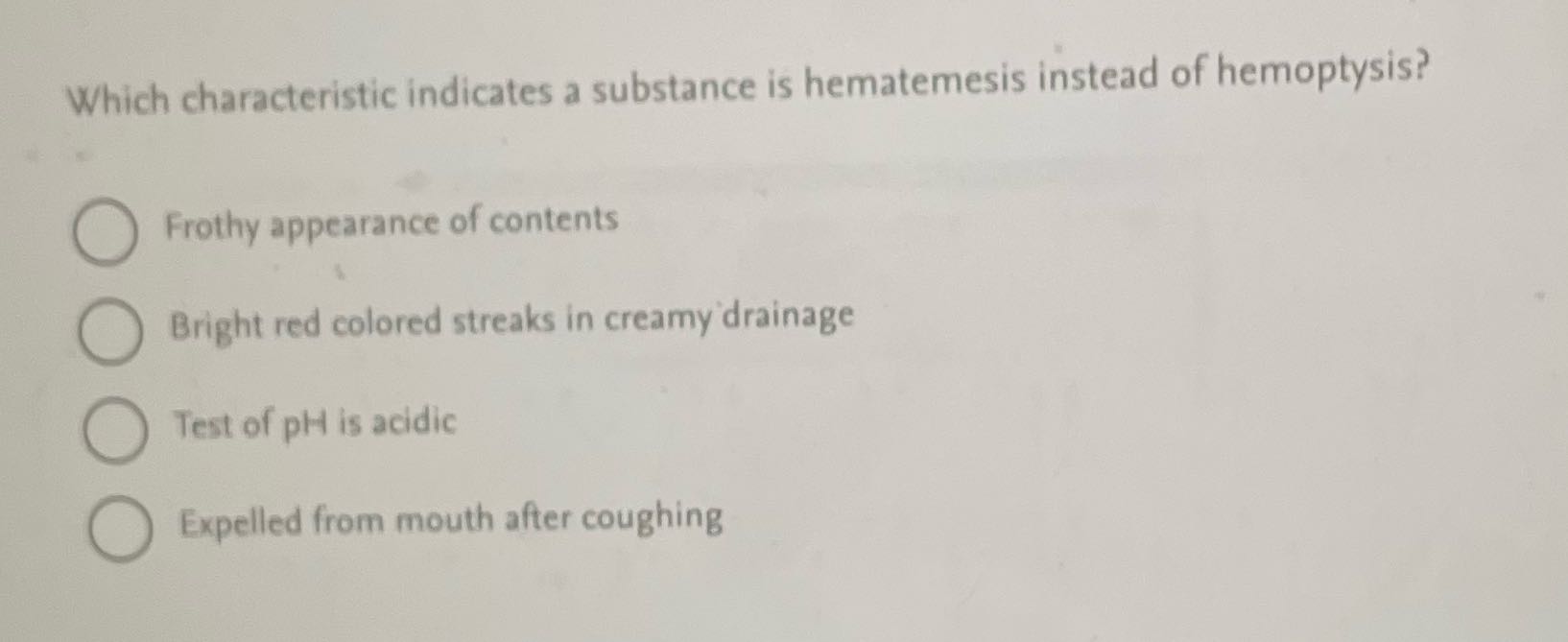 Which characteristic indicates a substance is