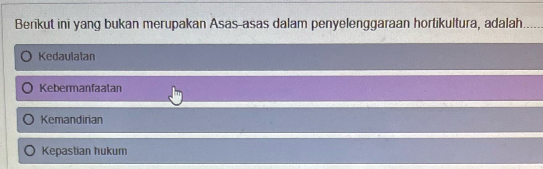 Y Berikut ini yang bukan merupakan Asas-asas