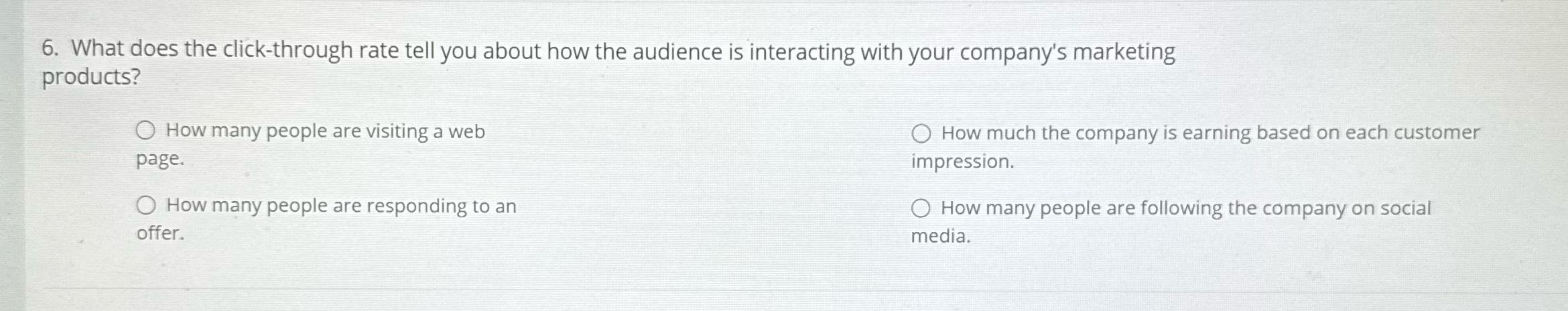 6. What does the click-through rate tell you