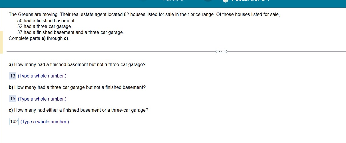please solve for C The Greens are moving. Their