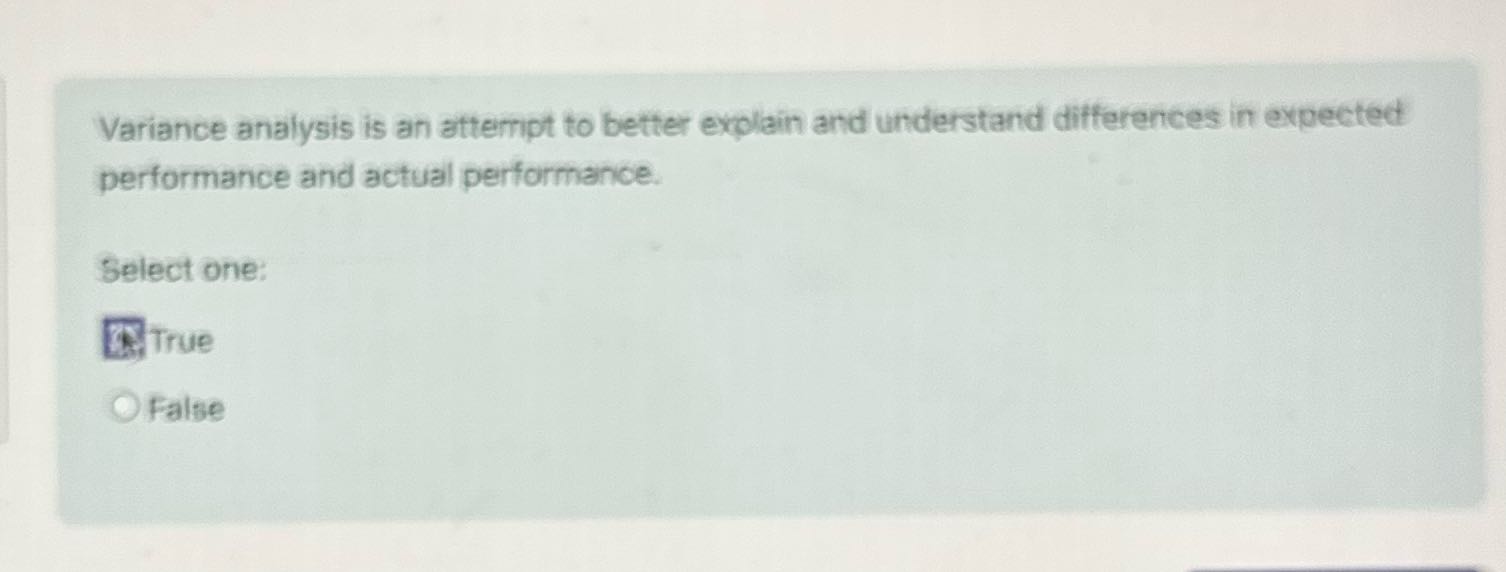 Variance analysis is an attempt to better explain