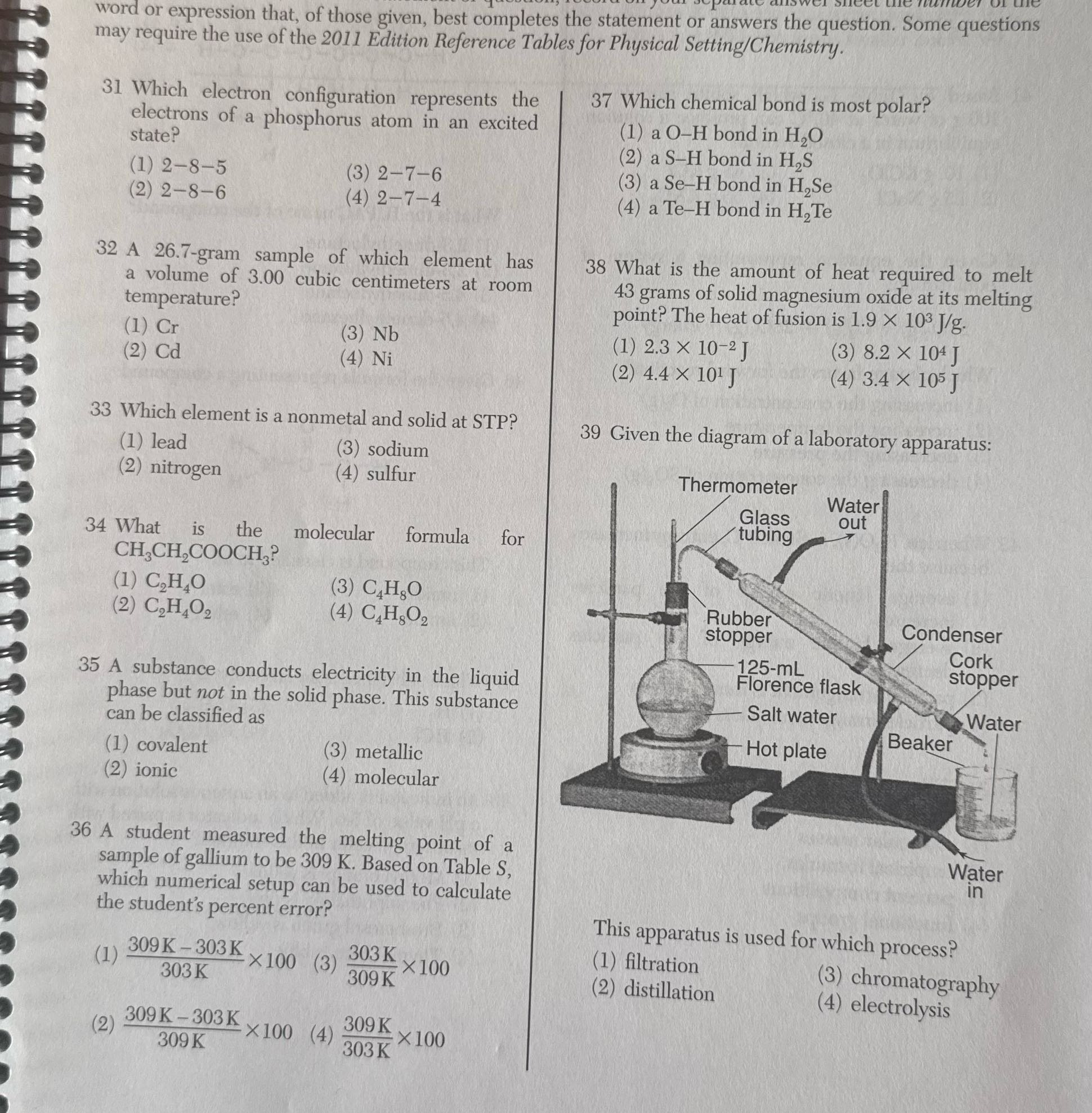 answer and explain 31 through 39? word or