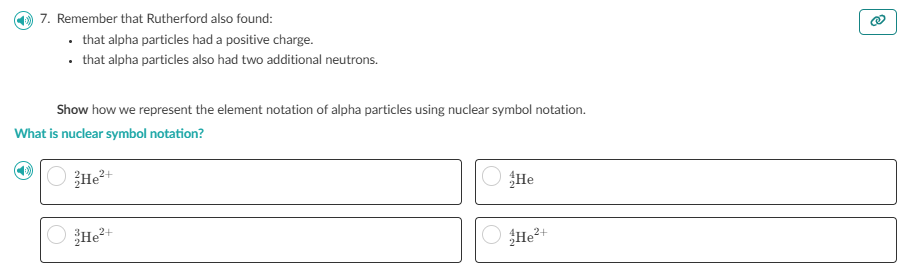 answer , Remember that Rutherford also found: +