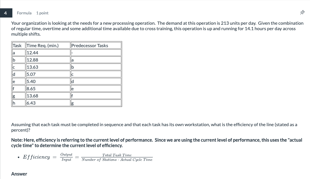 solve this problem 4 Formula 1 point Your