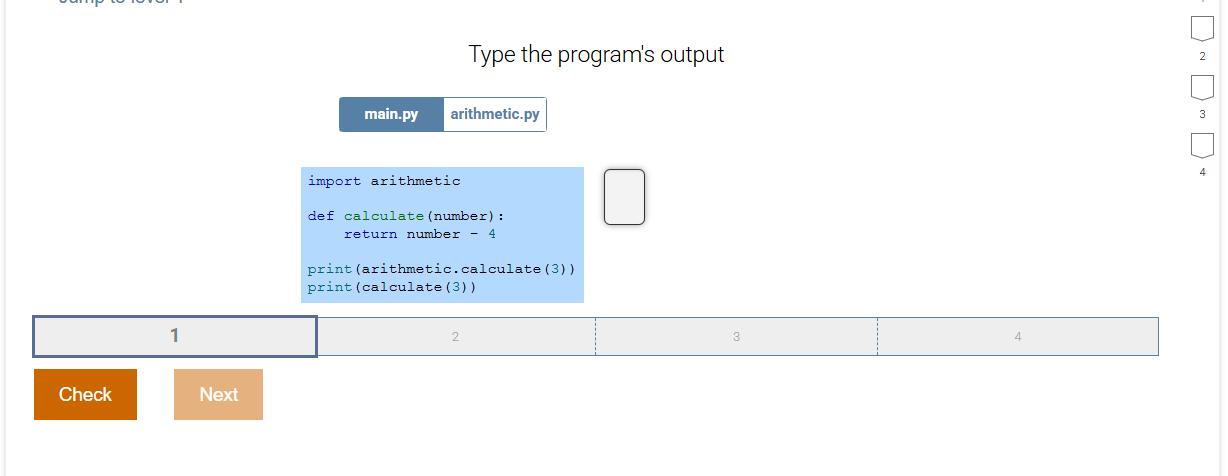 s Type the program's output 2 main.py