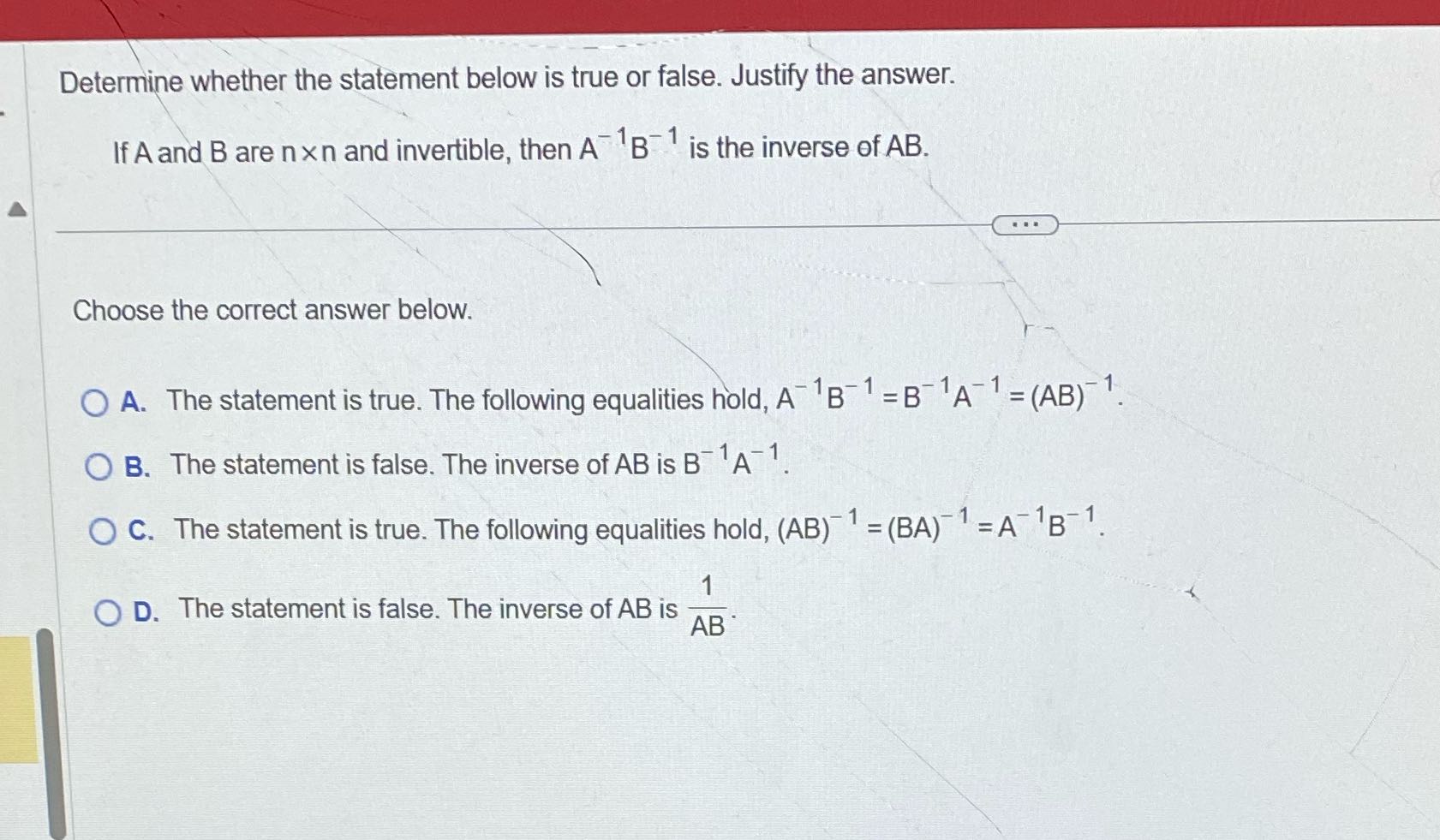 Determine whether the statement below is true or