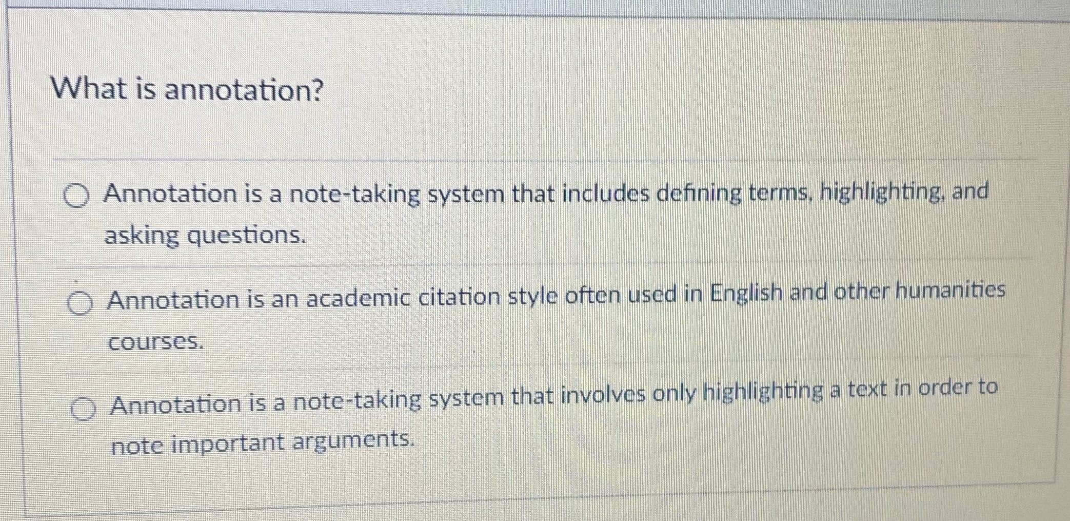 Answer What is annotation? Annotation is a