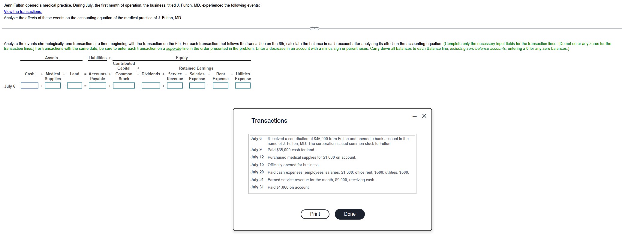 fill out and solve all parts Jenn Fulton opened a