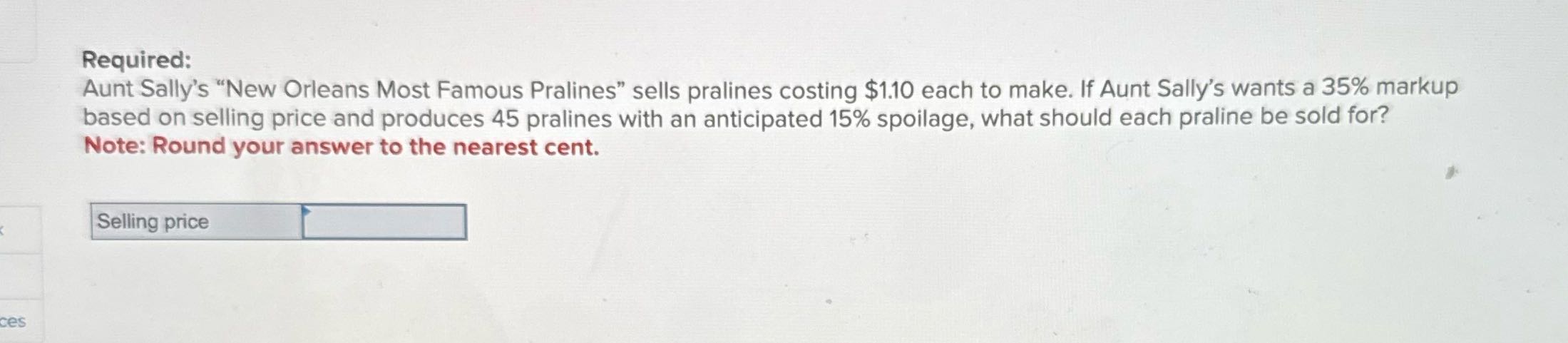 Required: Aunt Sally