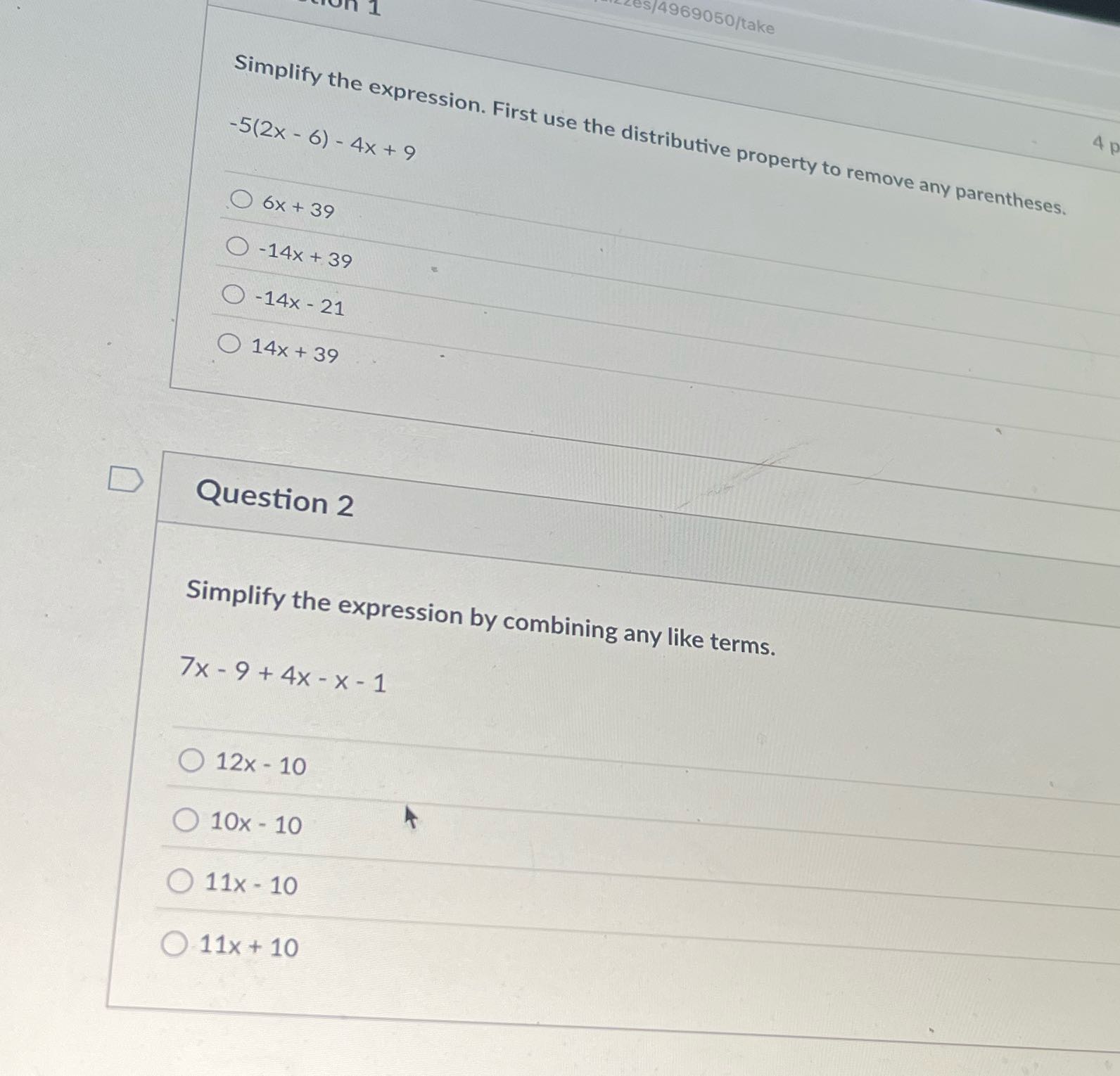 es/4969050/take Simplify the expression. First