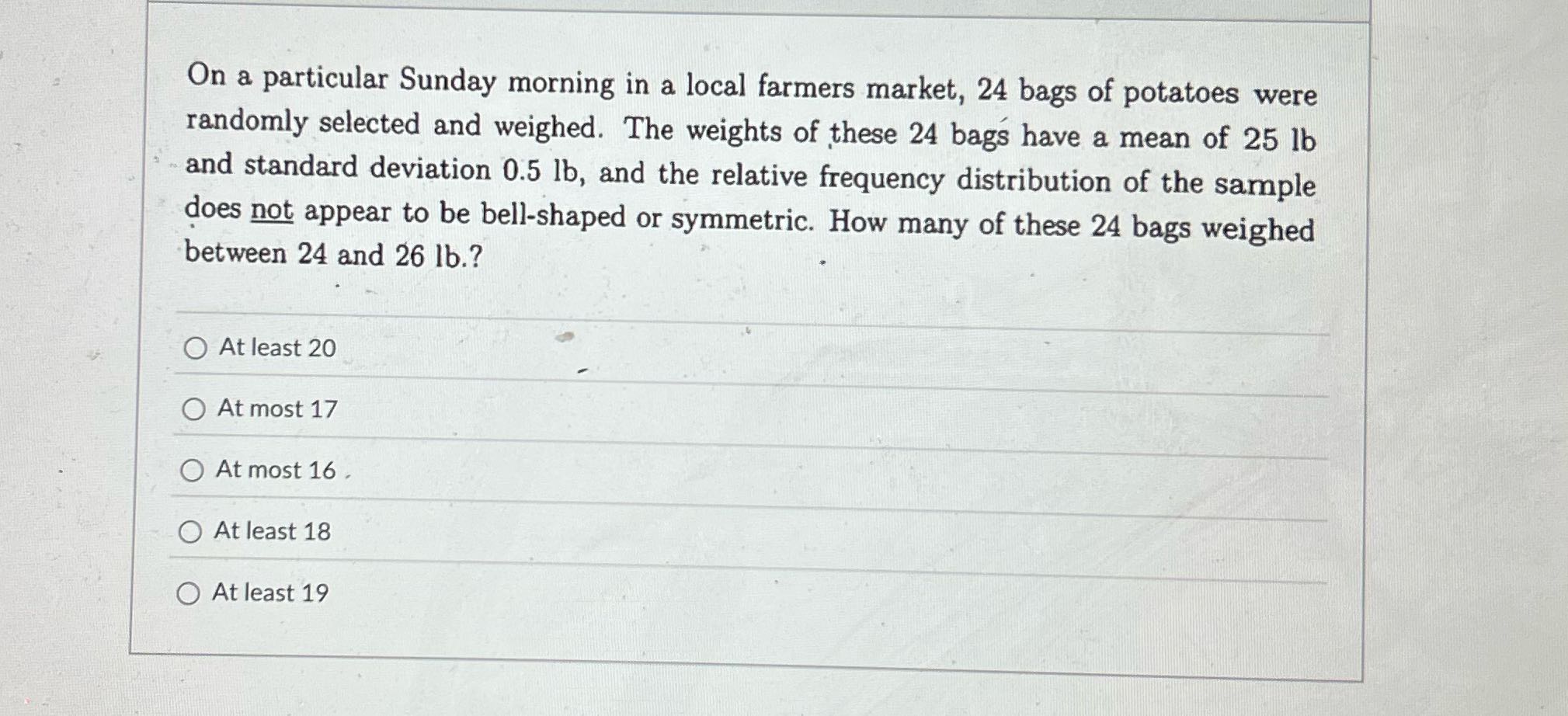 On a particular Sunday morning in a local farmers