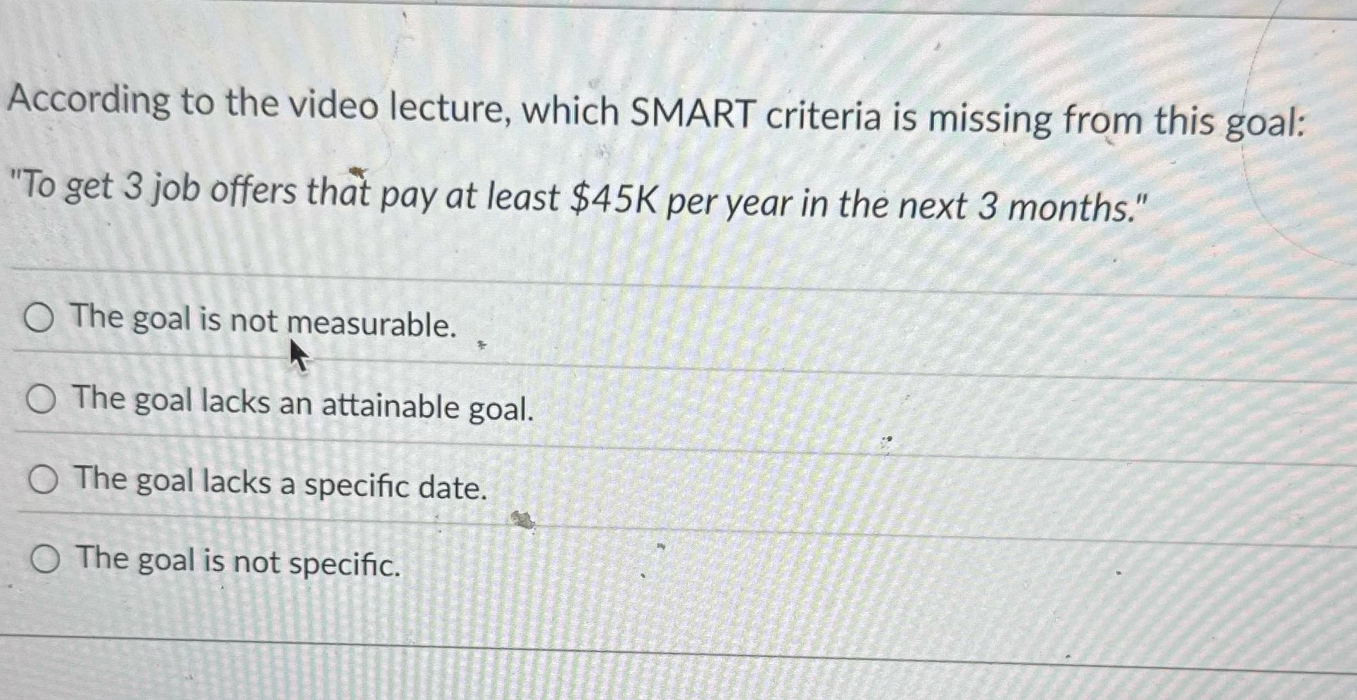 Business According to the video lecture, which