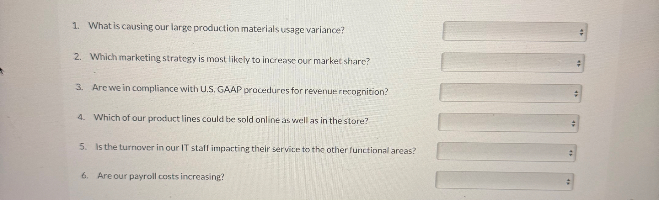 What is causing our large production materials