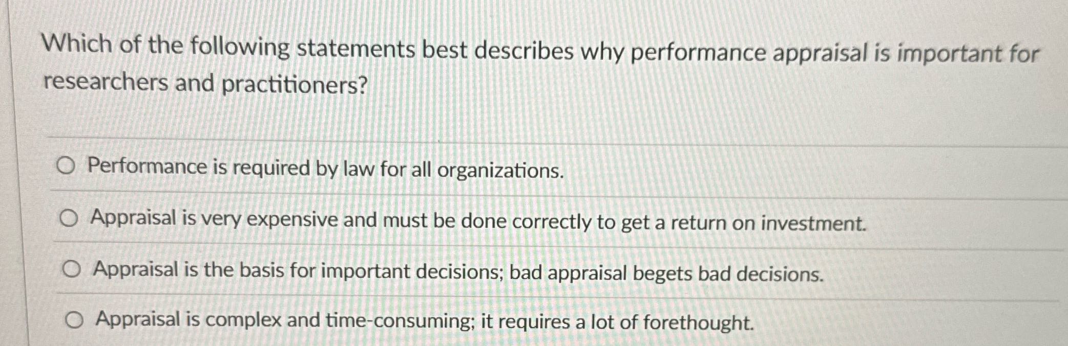 Which of the following statements best describes