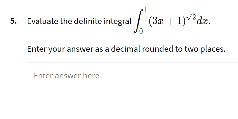 answer 1 5. Evaluate the definite integral | (3a