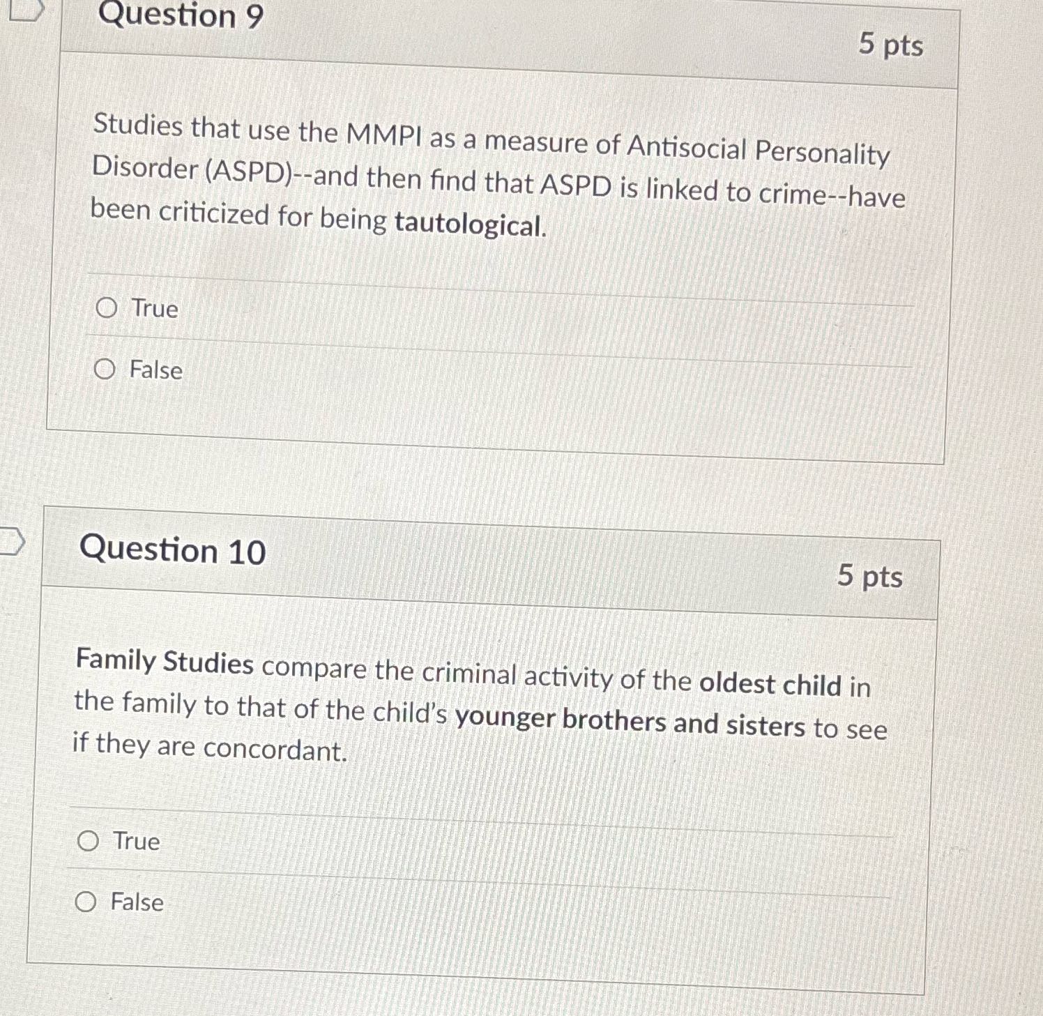 Choose the correct answer Question 9 5 pts