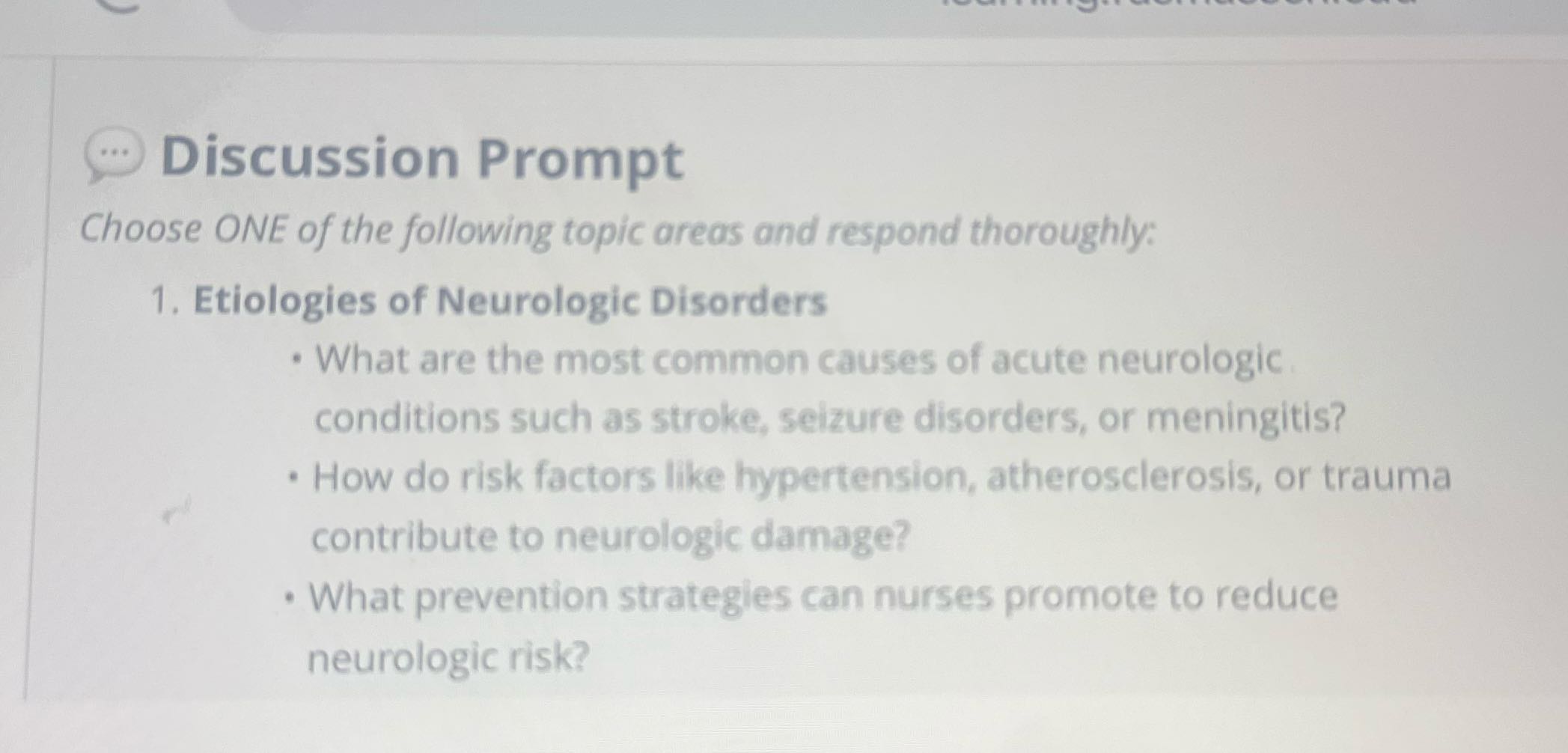 ... Discussion Prompt Choose ONE of the following