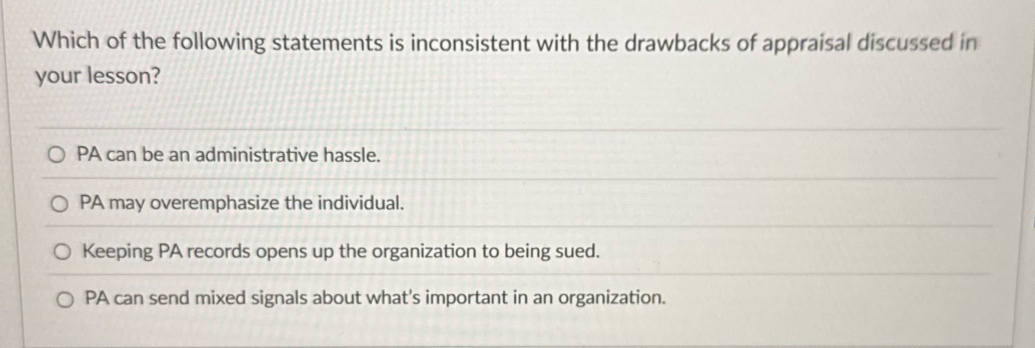 Which of the following statements is inconsistent