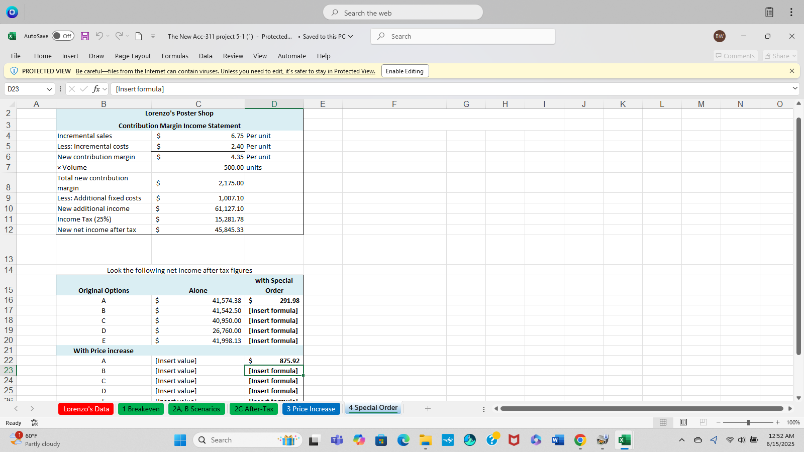 In the Excel chart I need to know how to enter