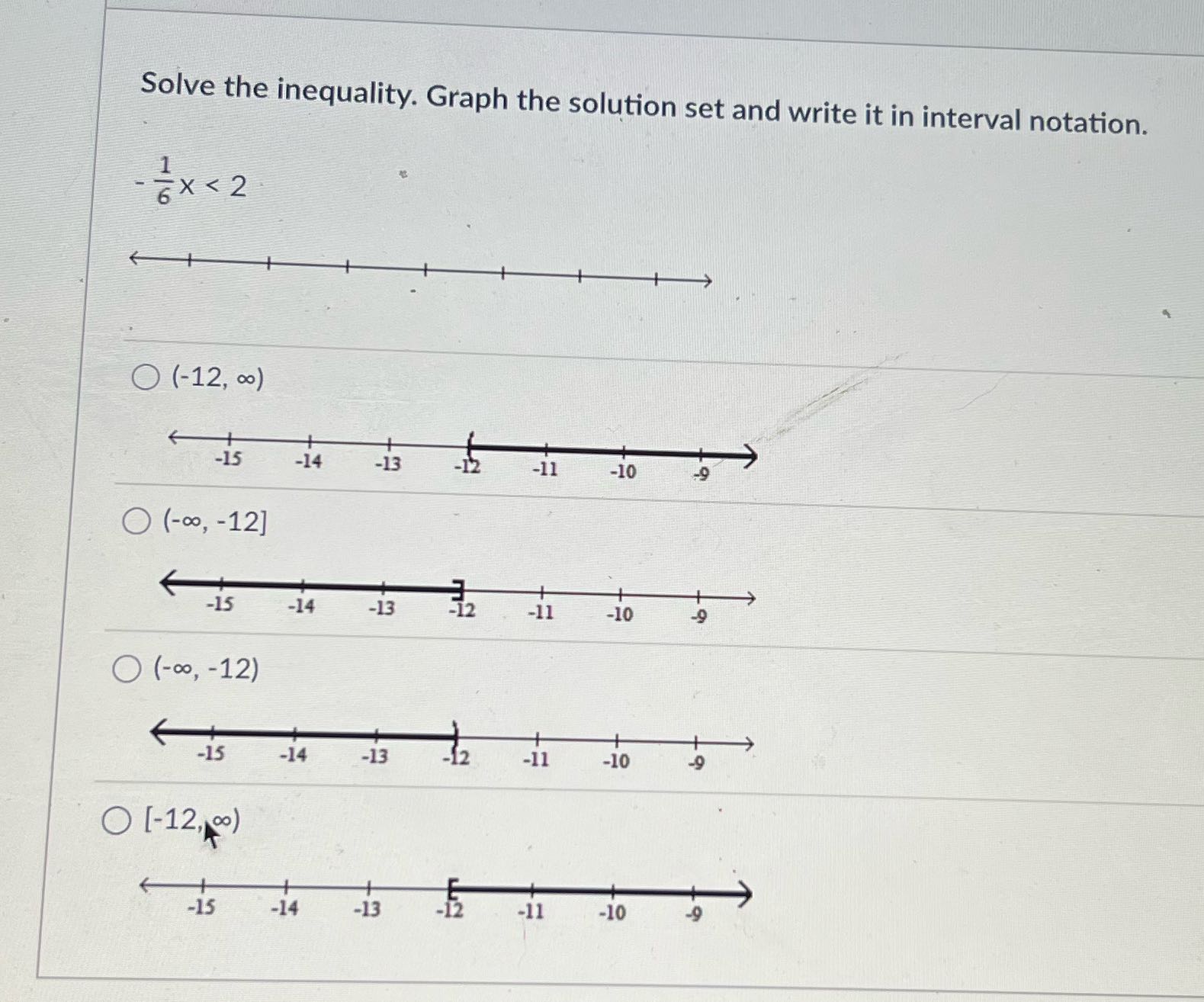Solve the inequality. Graph the solution set and