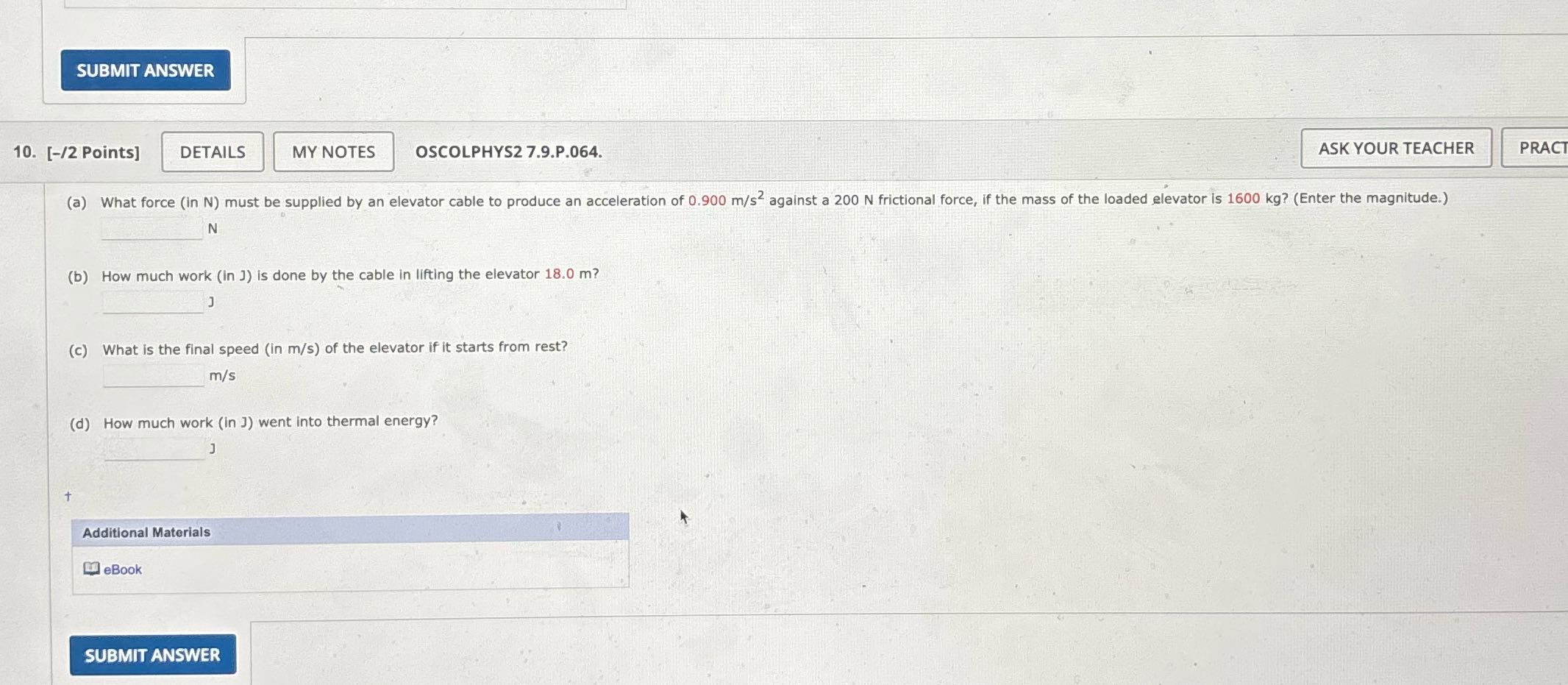 SUBMIT ANSWER 10. [-/2 Points] DETAILS MY NOTES