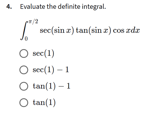 answer 4. Evaluate the definite integral. 1/2 /