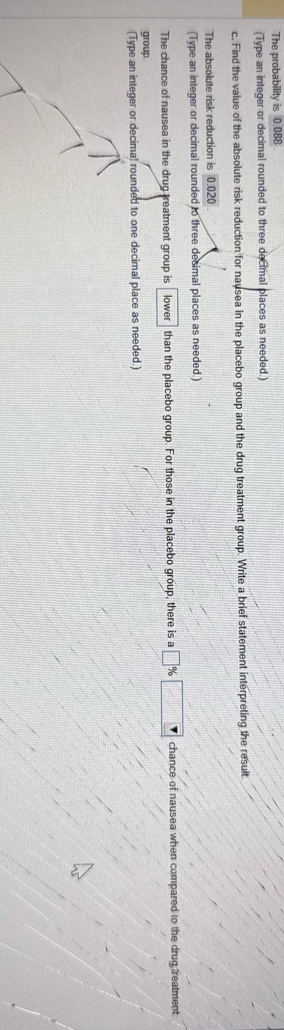 The probability is 0.088 (Type an integer or