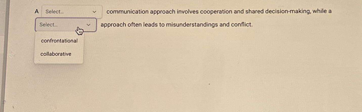 A Select.. communication approach involves