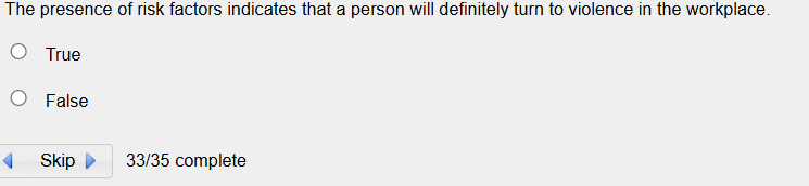 answer The presence of risk factors indicates