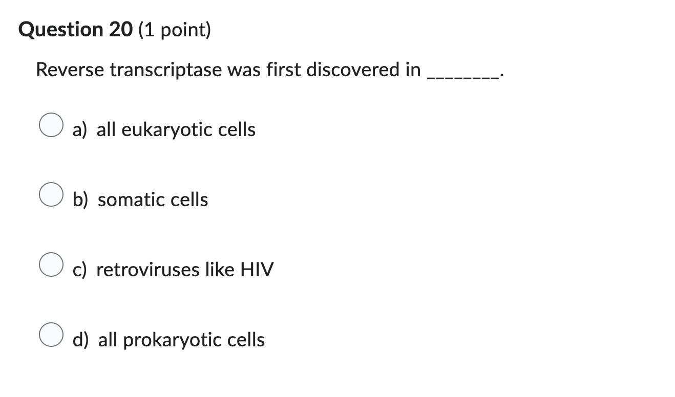 answer please Question 20 (1 point) Reverse