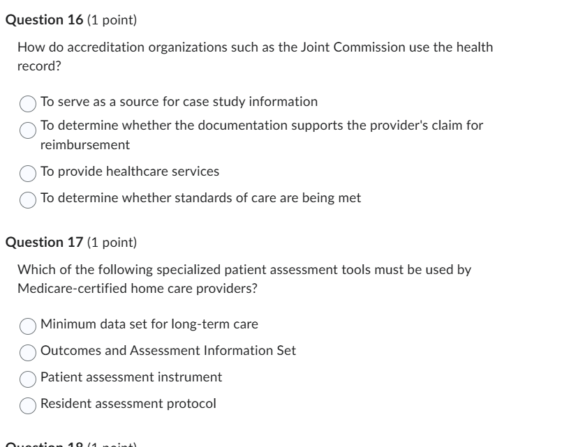 solve Question 16 (1 point) How do accreditation