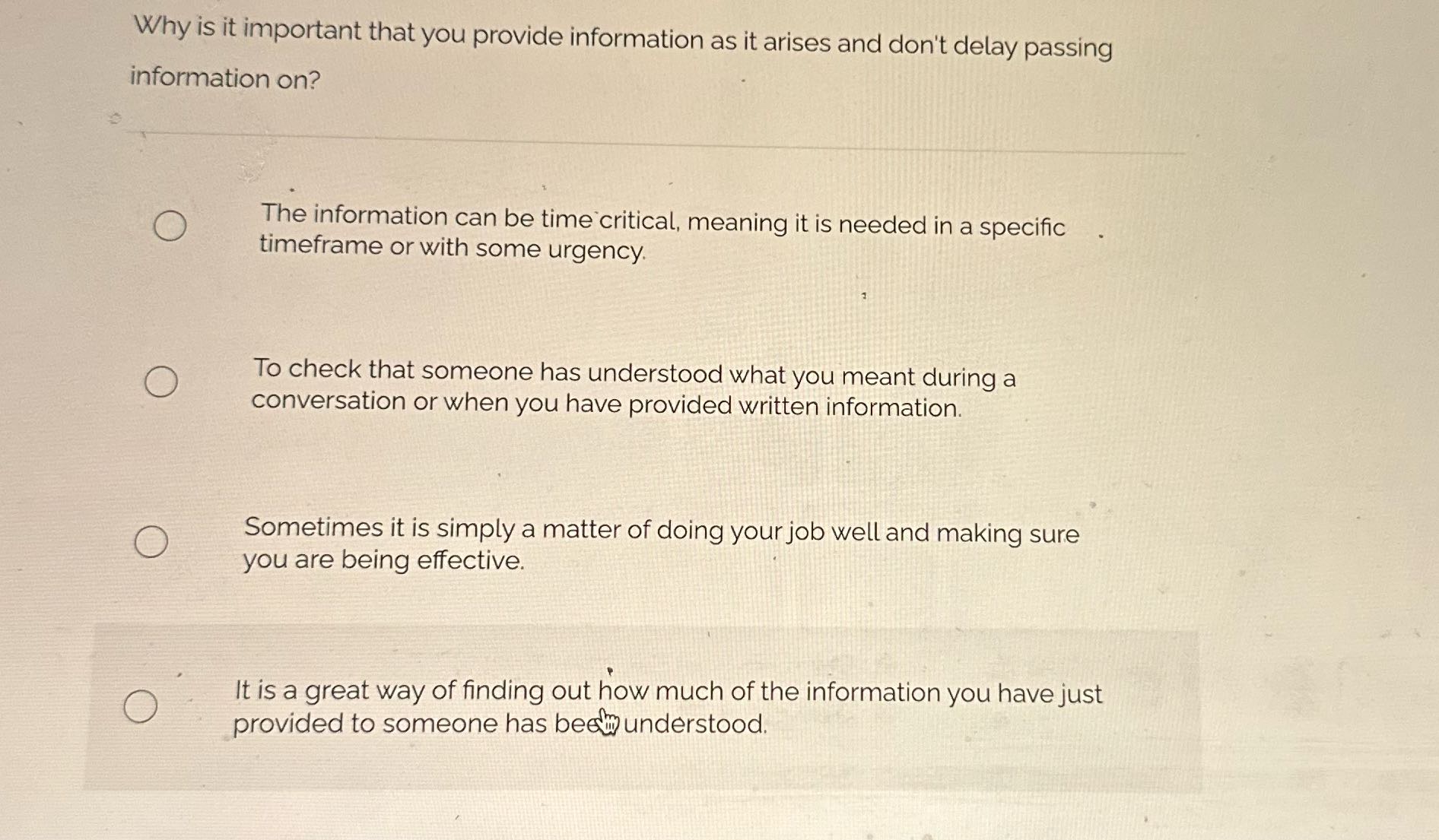 Why is it important that you provide information